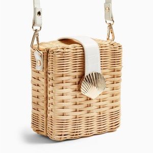 TopShop Shell Wicker Crossbody Bag